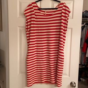 Anthropologie Red and White Striped Dress